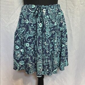 LuLaRoe A-Line Skirt in Navy and Light Blue Floral